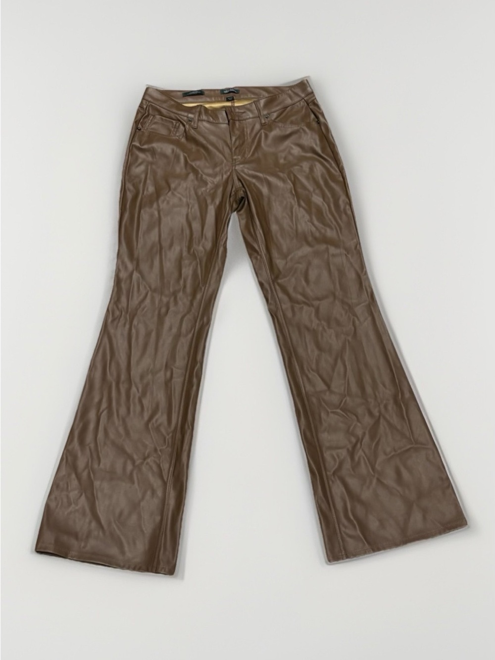 Wild Fable Faux Leather Flare Pants in Brown